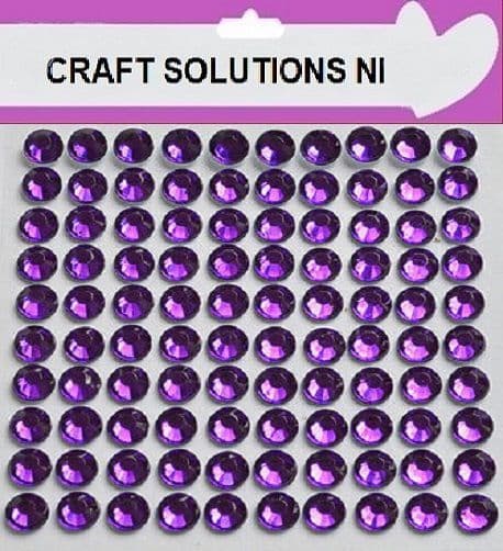 SELF ADHESIVE PURPLE RHINESTONES STICK ON DIAMANTE GEMS 3mm 4mm 5mm 6mm