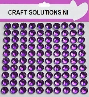 SELF ADHESIVE PURPLE RHINESTONES STICK ON DIAMANTE GEMS 3mm 4mm 5mm 6mm