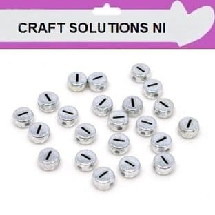 SILVER DISC - 'I' - ALPHABET BEADS - SINGLE LETTERS A - Z - ACRYLIC BEADS 7mm x 4mm