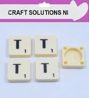 T - IVORY QUALITY SCRABBLE TILE LETTERS - PACKS OF 5,10,20,50. - GAME PIECES