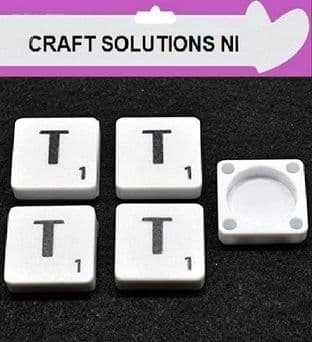 T - WHITE QUALITY SCRABBLE TILE LETTERS - PACKS OF 5,10,20,50. - GAME PIECES