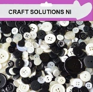 Top Quality WHITE & BLACK Buttons / Plastic Buttons / Assorted Buttons