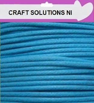 TURQUOISE - WAXED COTTON CORD 10 METRES LONG x 1mm THICKNESS - 23 COLOURS JEWELLERY MAKING