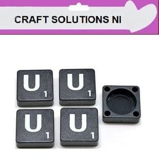 U - BLACK QUALITY SCRABBLE TILE LETTERS - PACKS OF 5,10,20,50. - GAME PIECES