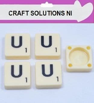 U - IVORY QUALITY SCRABBLE TILE LETTERS - PACKS OF 5,10,20,50. - GAME PIECES