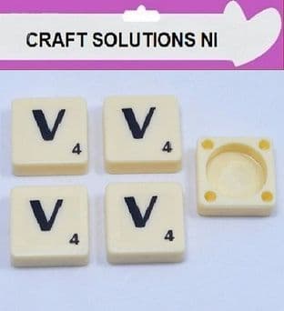 V - IVORY QUALITY SCRABBLE TILE LETTERS - PACKS OF 5,10,20,50. - GAME PIECES