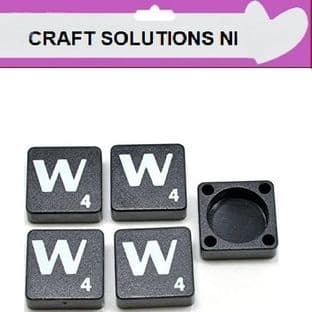 W - BLACK QUALITY SCRABBLE TILE LETTERS - PACKS OF 5,10,20,50. - GAME PIECES