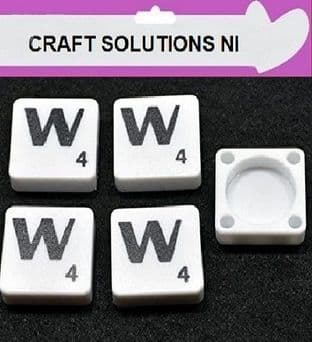 W - WHITE QUALITY SCRABBLE TILE LETTERS - PACKS OF 5,10,20,50. - GAME PIECES