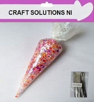 WHITE SWEET CONE Cellophane Sweet / Party Bags ideal for parties etc