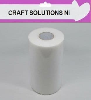 WHITE - Tulle Roll - 6" Wide x 100yrds Craft Fabric - 24 Colours Available