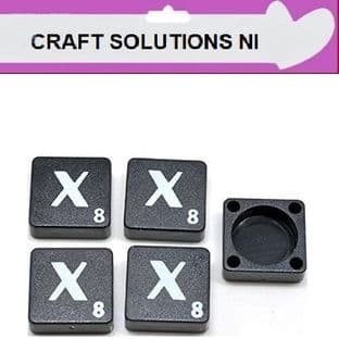 X - BLACK QUALITY SCRABBLE TILE LETTERS - PACKS OF 5,10,20,50. - GAME PIECES