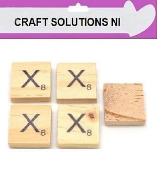 X - WOODEN QUALITY SCRABBLE TILE LETTERS - PACKS OF 5,10,20,50. - GAME PIECES