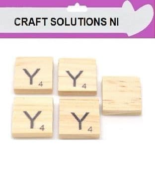 Y - WOODEN QUALITY SCRABBLE TILE LETTERS - PACKS OF 5,10,20,50. - GAME PIECES