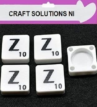 Z - WHITE QUALITY SCRABBLE TILE LETTERS - PACKS OF 5,10,20,50. - GAME PIECES