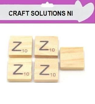 Z - WOODEN QUALITY SCRABBLE TILE LETTERS - PACKS OF 5,10,20,50. - GAME PIECES