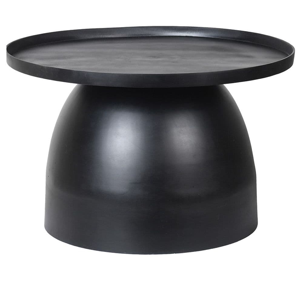 Large Round Black Metal Coffee Side Table