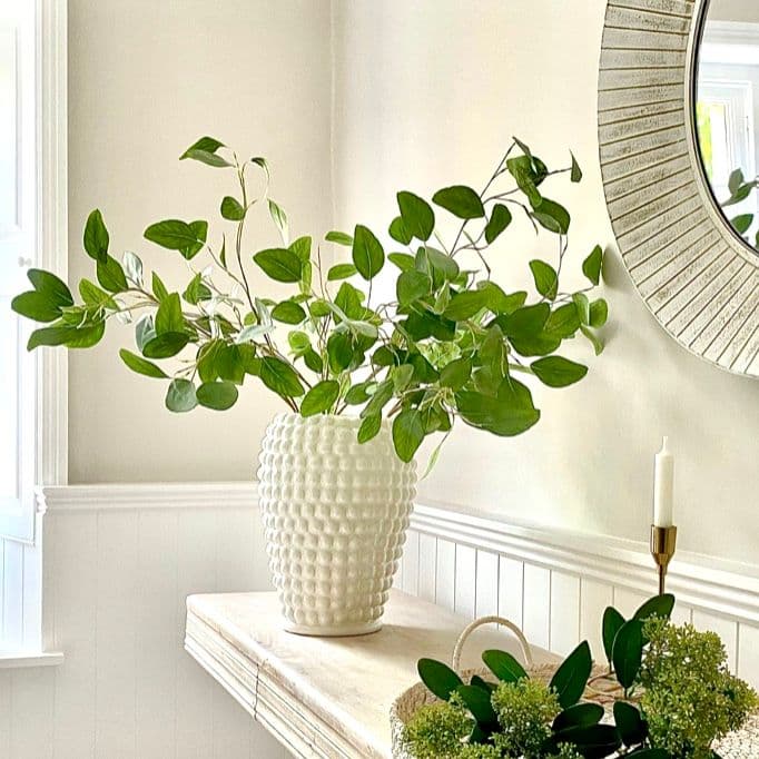 Large White Ceramic Bobble Vase