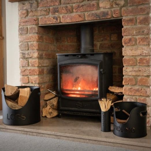 Pewter Coloured Metal 3 Piece Fireside Log Set