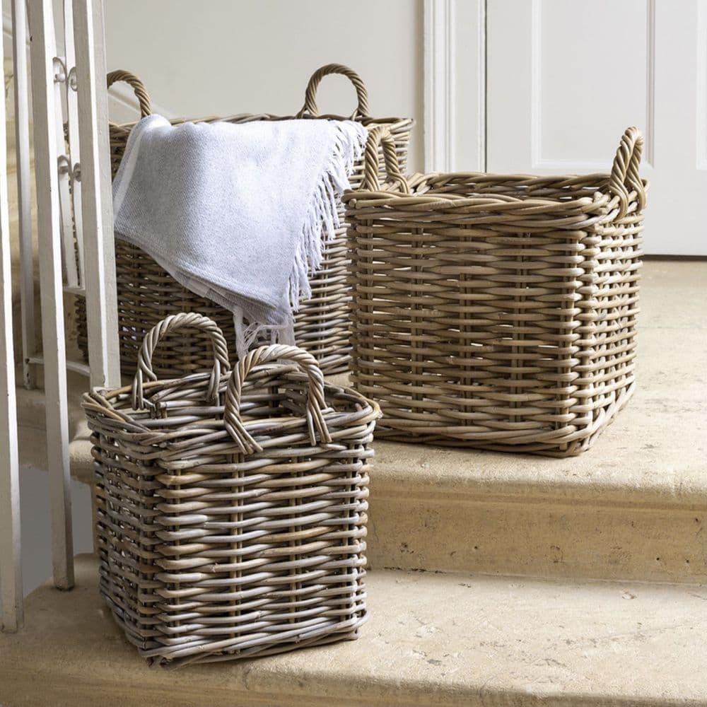 Small Square Kubu Basket with Handles