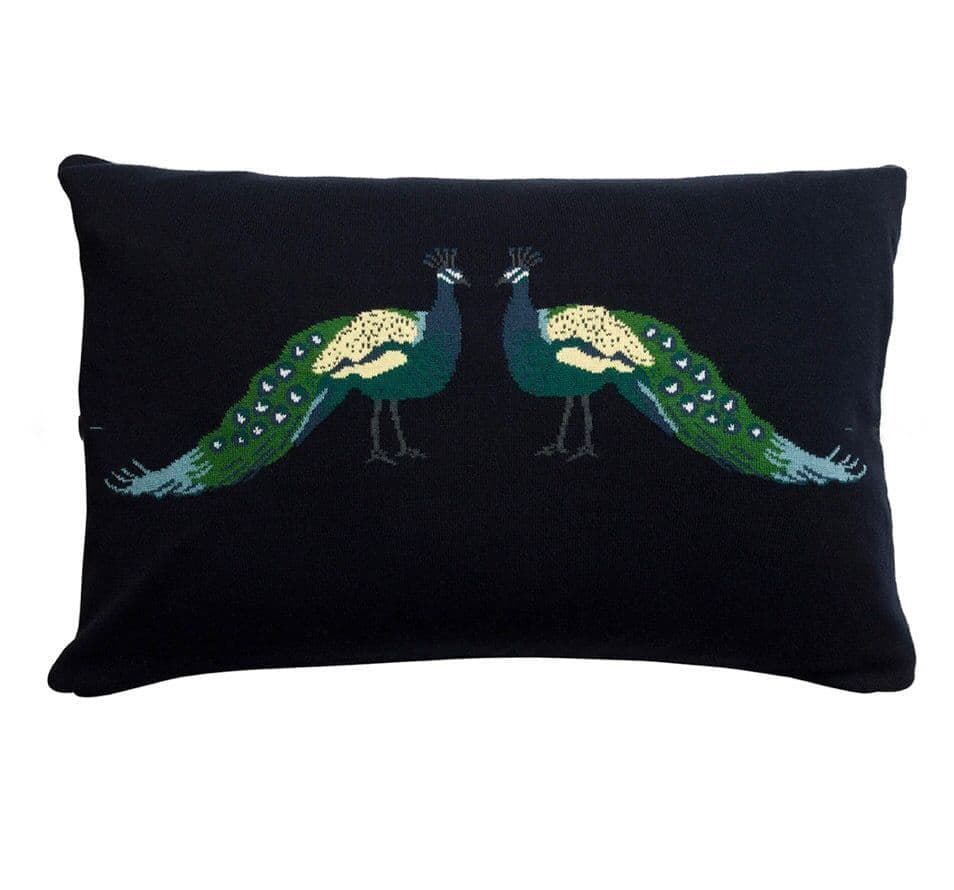 Sophie Allport Knitted Peacock Cushion
