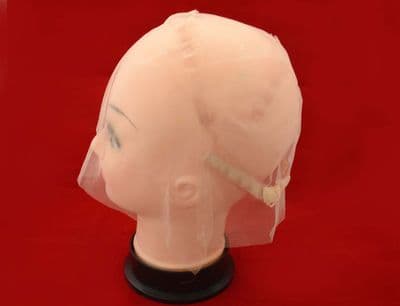 Beige Full Lace wig cap with adjustable straps.  Lace Wig DIY