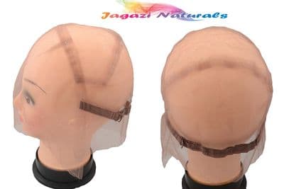 Brown Full Lace wig cap with adjustable straps.  Lace Wig DIY