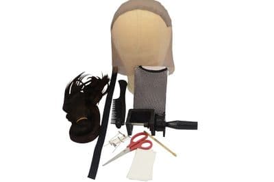 Complete Wig Making Tool Kit. Full Lace Cap Brown. His/Hers Gift. New Hobby, New Business, New Craft