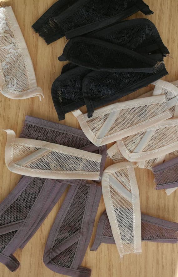 Hold down those wigs! Ear Flaps, Ear Tabs, Wig Springs. A set of 2 Wig Handles for Wig Cap.