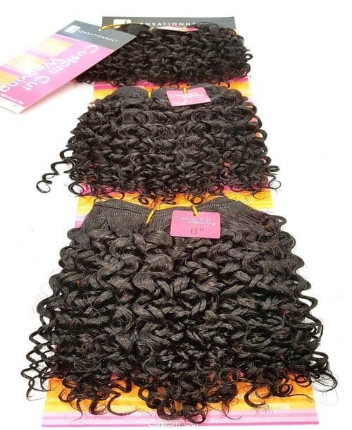 Human Hair Jerry Curl Short 3 Piece Set Colour 1B 6 7 & 8 inches