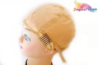 M - Blonde Wig Base. Wig Making Cap. Weaving Cap with Combs and Straps