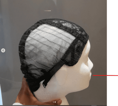 Training Wig Cap for Wefted Wigs Black