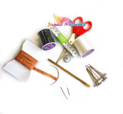 Wig Makers tool kit. T Pins, Scissors, Galloon Ribbon, Ventilating Needle, Holder, Merlin Nylon Invi