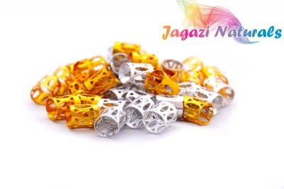 X20 Tube rings to decorate your hair (cuffs metal clips rasta wraps beads Faux Locks)