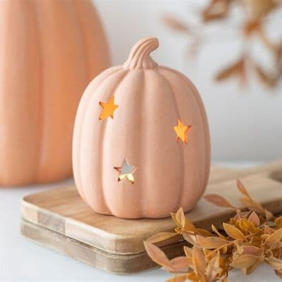 9cm Terracotta Pumpkin Tealight