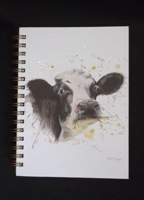A6 Spiral Notebook - Clover Cow by Bree Merryn