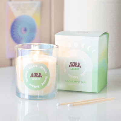 Aura Energy Lotus Mint Tea Iridescent Candle