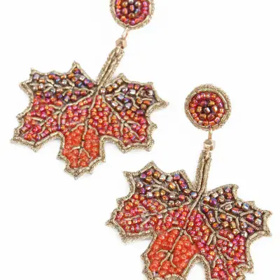 Beaded Autumn Leaf Drops