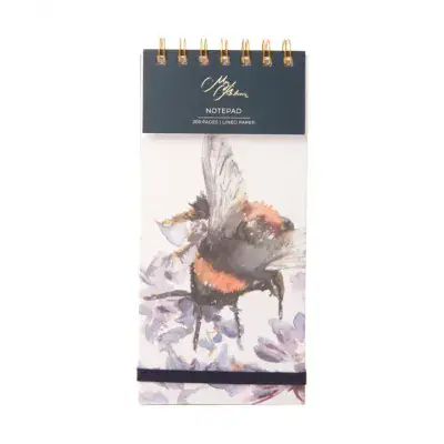 Bee On Heather Watercolour Design Notepad