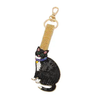 Black and White Cat Keyring/Bag Charm