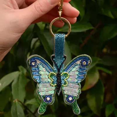 Blue Butterfly Keyring/Bag Charm