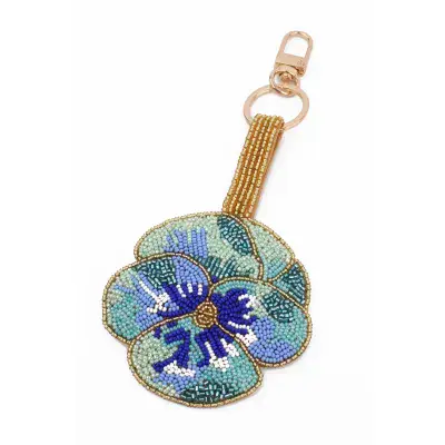 Blue Pansy Keyring/Bag Charm