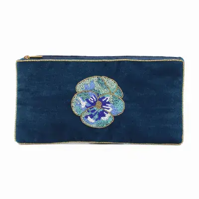 Blue Pansy Multi Use Pouch