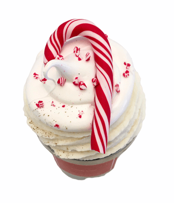 Candy Cane Cupcake Candle