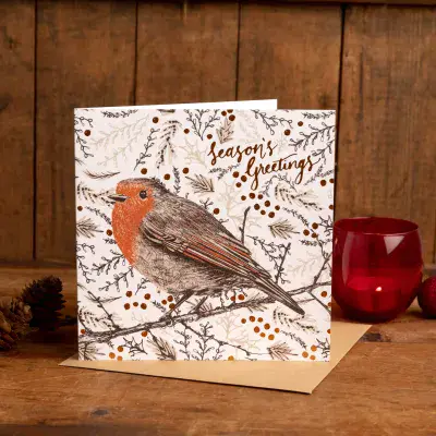 Christmas Robin Card by Cherith Harrison