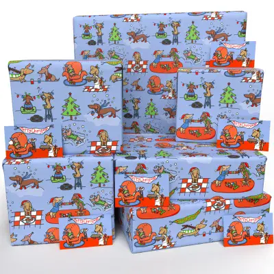Christmas Sausage Dogs Wrapping Paper