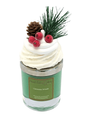 Christmas Wreath Cupcake Candle