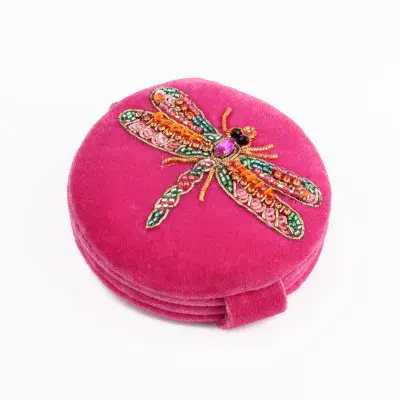 Compact Mirror Pink Dragonfly