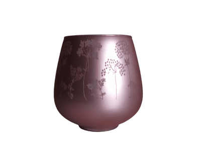 Cow Parsley Pink Glass Vase - by Parlane