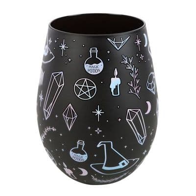 Crystal Witch Print Stemless Glass