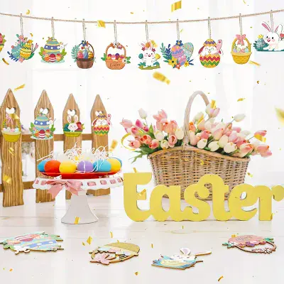 Easter Rabbit wooden decorations